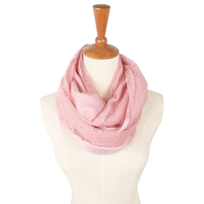 

Новинка, Женский однотонный мягкий атласный Шелковый кружевной шарф, шаль, весна-осень, женские летние шарфы без ограничений, круглая петля, шарф