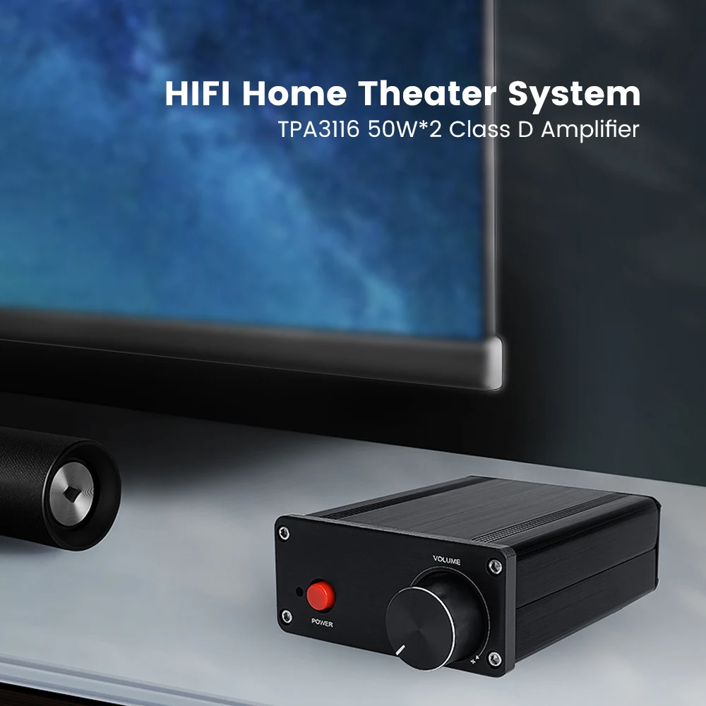 

AIYIMA MINI Audio Digital Power Amplifier TPA3116 50W*2 Class D Amplificador Audio Stereo Music For DIY Home Sound Theater