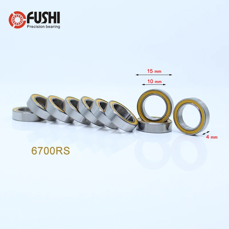 Шарикоподшипники 6700RS тонкие шарикоподшипники 6700 2RS 10 шт. 10*15*4 мм 61700 RS с оранжевым