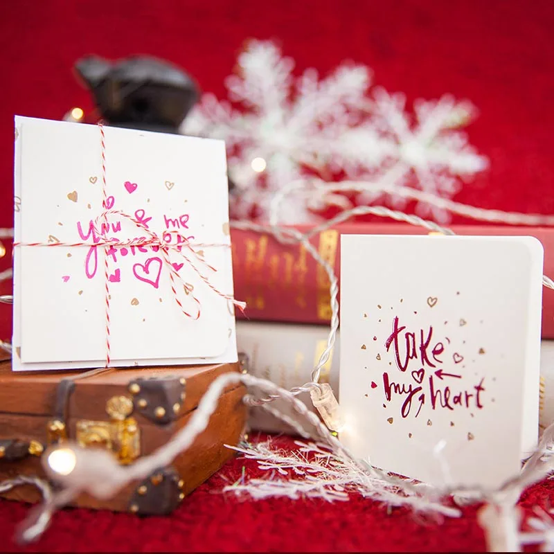 8Pcs/Lot Creative Eternal Love Classical Style Folding Card Christmas New Year Blessing Universal Greeting With Envelope | Канцтовары