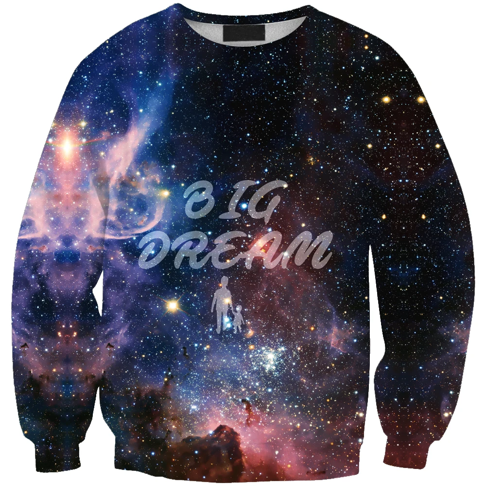 Модная мужская толстовка с 3D принтом звездного неба простая повседневная белая