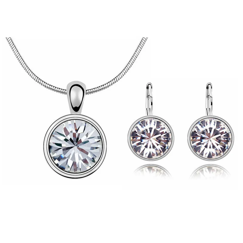 Новая Мода Бижутерия Кристалл с Элементами swarovski Белый Позолоченный Мотаться Падение Серьги Ювелирные Изделия Серьги Для Женщин