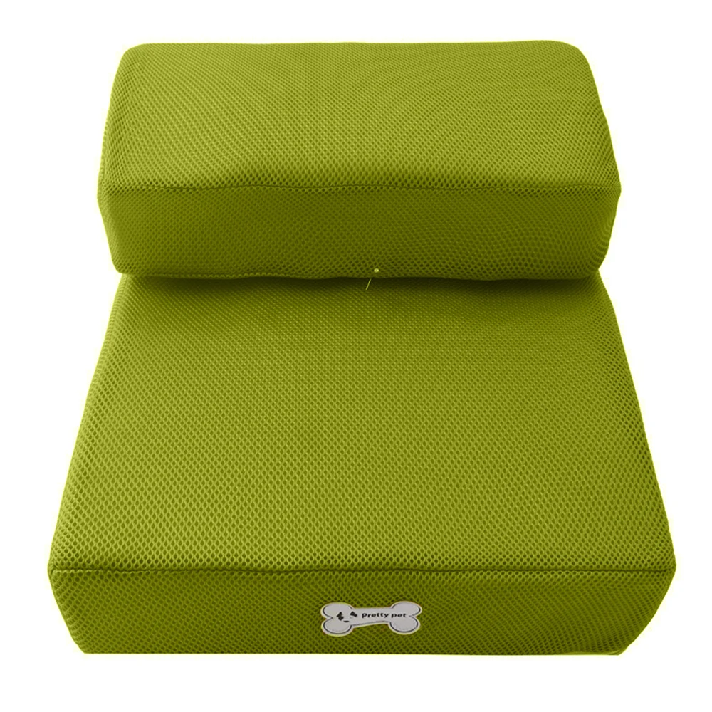 Green Коврик для кровати кошки, складной коврик для дивана с дышащей сеткой для собаки, кошки, 2 шага, коврик для лестницы, игрушки, кровать для питомца, лестницы для щенка - Цвет: Green