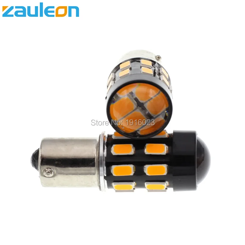 Zauleon 2pcs 1156 BAU15S PY21W LED Amber Yellow Turn Signal Light Auto Replace Lamp Parking Car-Styling | Автомобили и мотоциклы