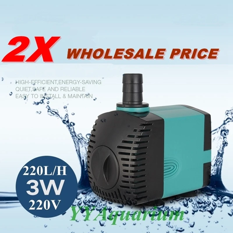 470GPH~ 1200GPH низкого уровня воды Мощный насос для рыбы аквариум 220 В Средний аквариум для рыбок фонтан с высоким подъемом головы subermersible насос для полива