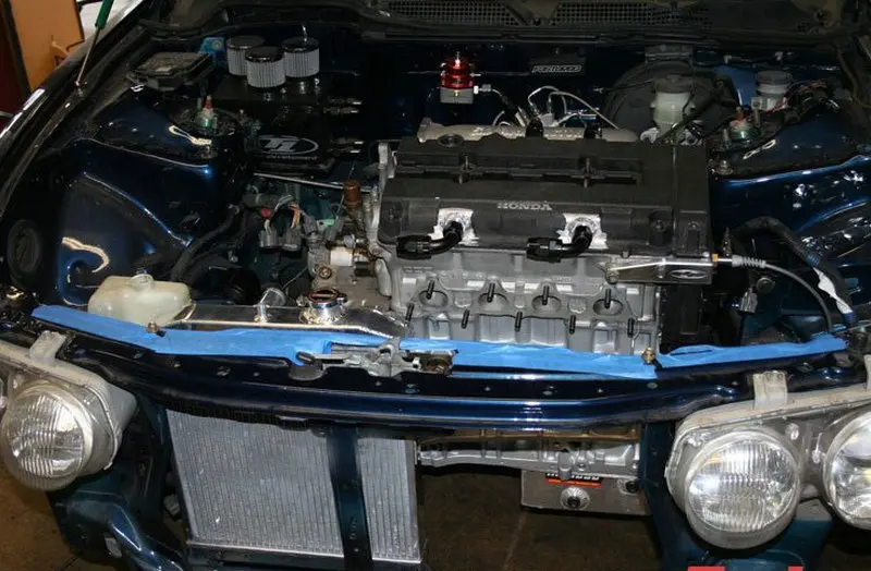 4ROW УФ фильтр 52 мм с Алюминий радиатор 1992 2000 для Honda Civic CRX DEL SOL EK D15 D16 B16 B18 + кожух