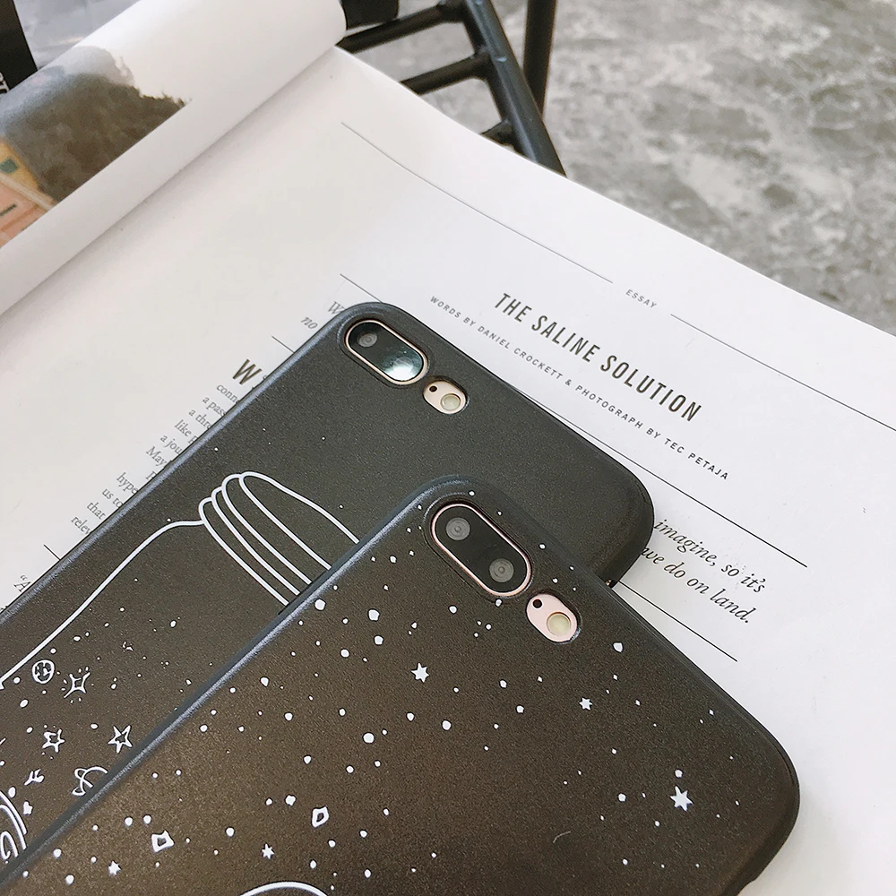 Simple Line Art Starry Sky Wishing Bottle Silicon Phone Case for Iphone 6 6s 7 8 Plus Coque Funda X XS Max XR Dropshi |