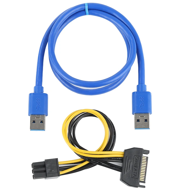 VER008C Molex 6 pin PCIE PCI-E Express 1X до 16X расширитель переходных карт 60 см USB3.0 кабель Mining Bitcoin