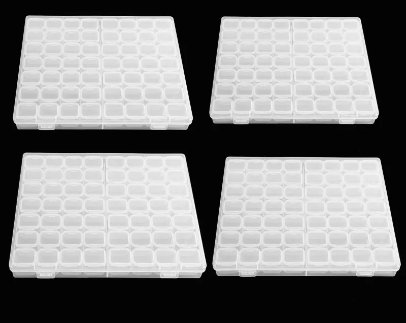 white 4pcs 56 слотов для украшения ногтей коробка для хранения мелких предметов серьги бусины аксессуары для ювелирных изделий чехол для хранения органайзер Инструменты для вышивки картин со стразами - Цвет: white 4pcs