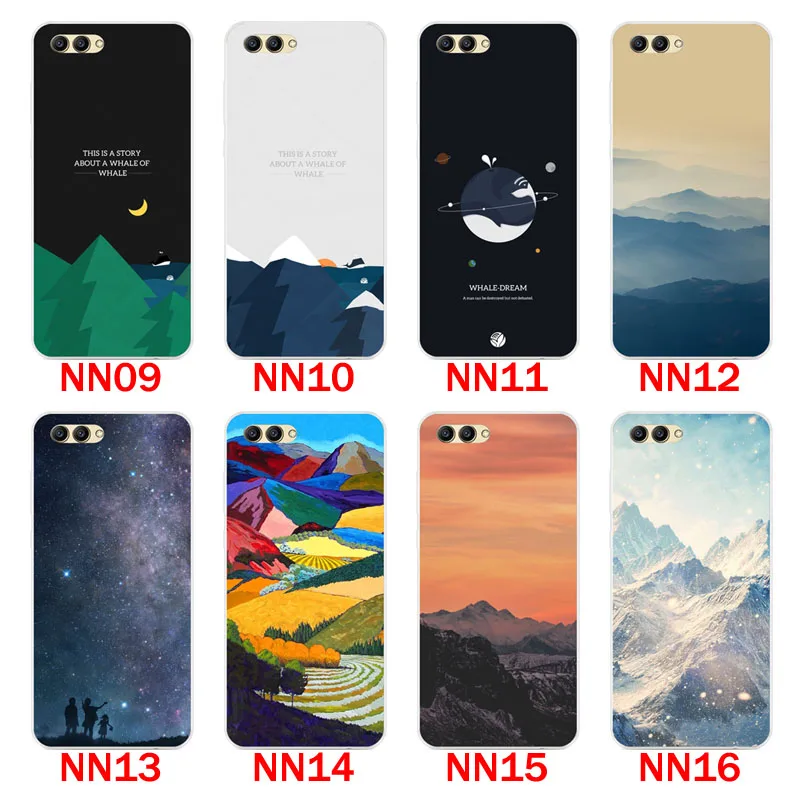 huawei honor v10 Case Silicon scenery Painting Soft TPU Back Cover for Phone Protect bags shell |