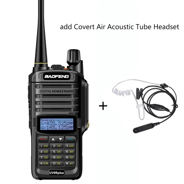 add air tube headset Высокая мощность 10 Вт Baofeng UV 9R plus Водонепроницаемая рация двухстороннее радио дальность 10-15 км 4500 мАч boafeng uv 9r плюс рация - Цвет: add air tube headset