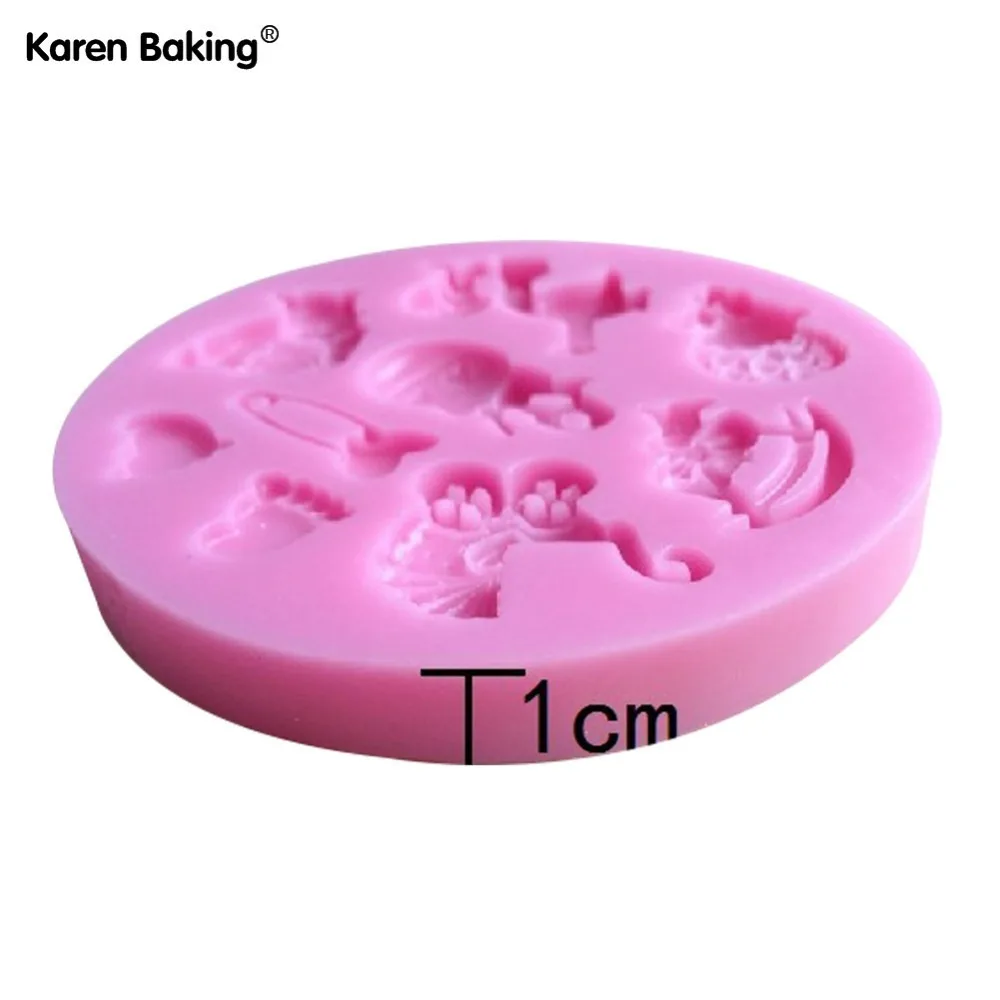 Детская вечеринка для душа 3D силиконовая форма украшения торта C092|bakeware nonstick|moulding