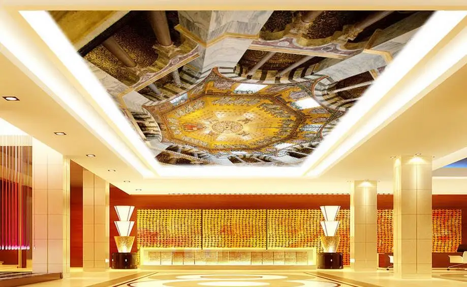 Потолочные 3d обои на заказ креативные геометрические потолочные фотообои для