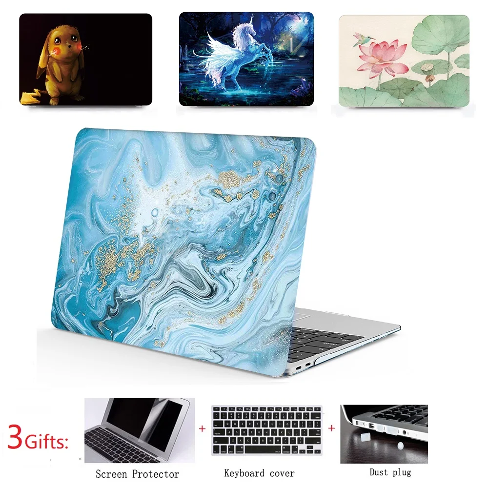 Чехол для ноутбука с мрамором 4 в 1 чехол клавиатурой Apple MacBook Air 11 13 дюймов 2019 новый