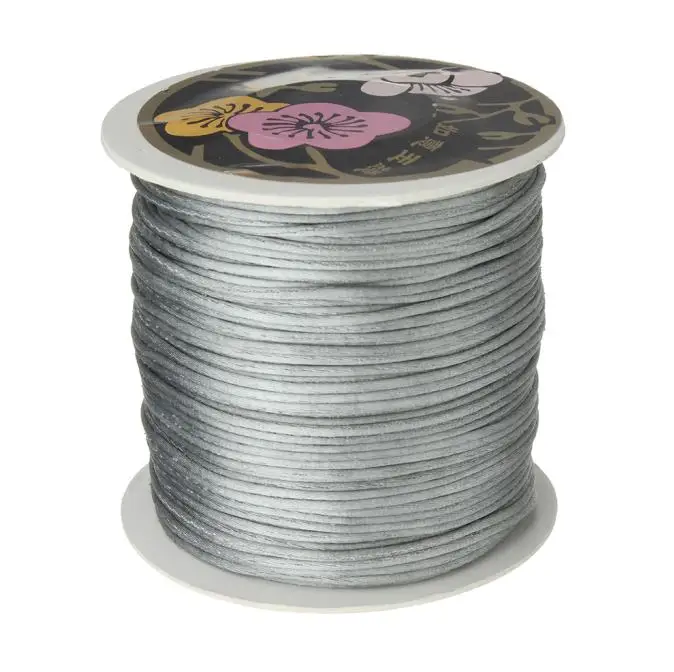 light grey 70 м/катушка 1 мм нейлоновый шнур нить китайский узел макраме шнур браслет плетеный шнур DIY кисточки вышивка бисером Европейская нить - Цвет: light grey
