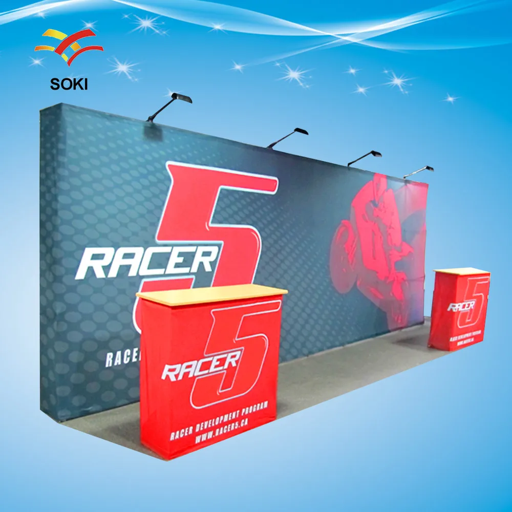 10 футов изогнутый всплывающий Стенд складной выставочный рекламный настенный