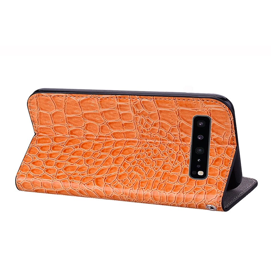Crocodile Pattern Wallet Glitter Phone Case For Samsung Galaxy S10 5G S10E S9 S8 Plus Book Style A20e A30 A40 A50 A70 Back Cover