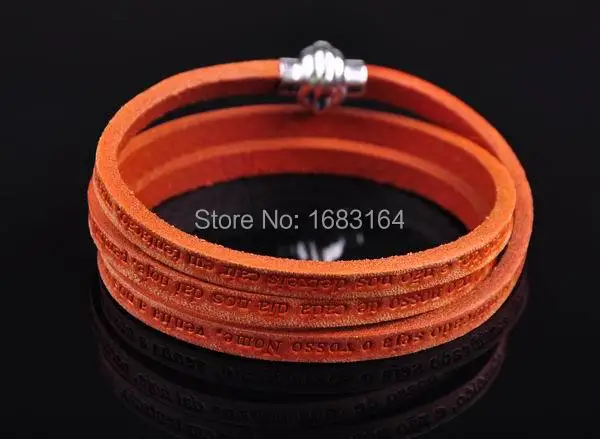 Фото G21 воодушевляющие фразы 3-обертывания Проблемные кожаный браслет оранжевые