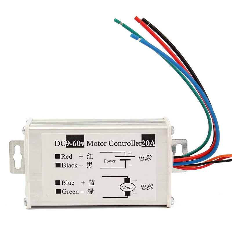 12V 24V 20A Макс. PWM двигатель постоянного тока Плавная переменная Скорость контроллер 25 кГц Лидер продаж