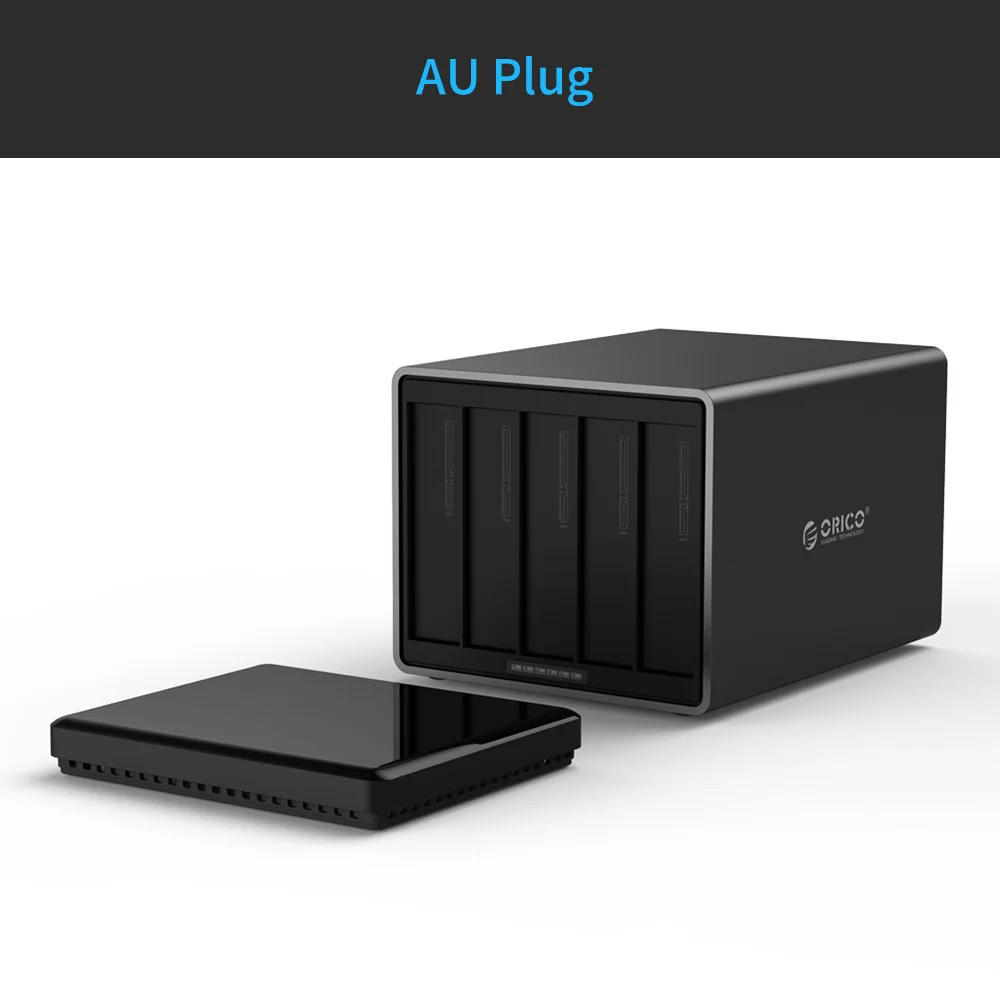AU Plug ORICO NS500U3 5 Bay USB3.0 жесткий диск Док-станция Поддержка 50 ТБ хранение USB3.0 5gbps UASP с 12V6. 5A адаптер инструмент HDD корпус - Цвет: AU Plug