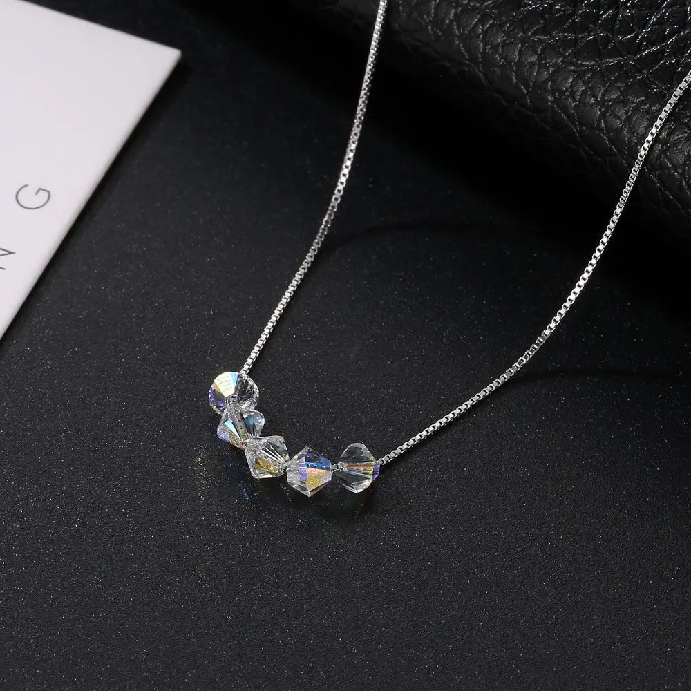 LEKANI, новинка, цветные Подвески из бисера и кристаллов Swarovski, ожерелья, настоящее Серебро S925 пробы, цепочки, воротники для женщин, ювелирные изделия на каждый день