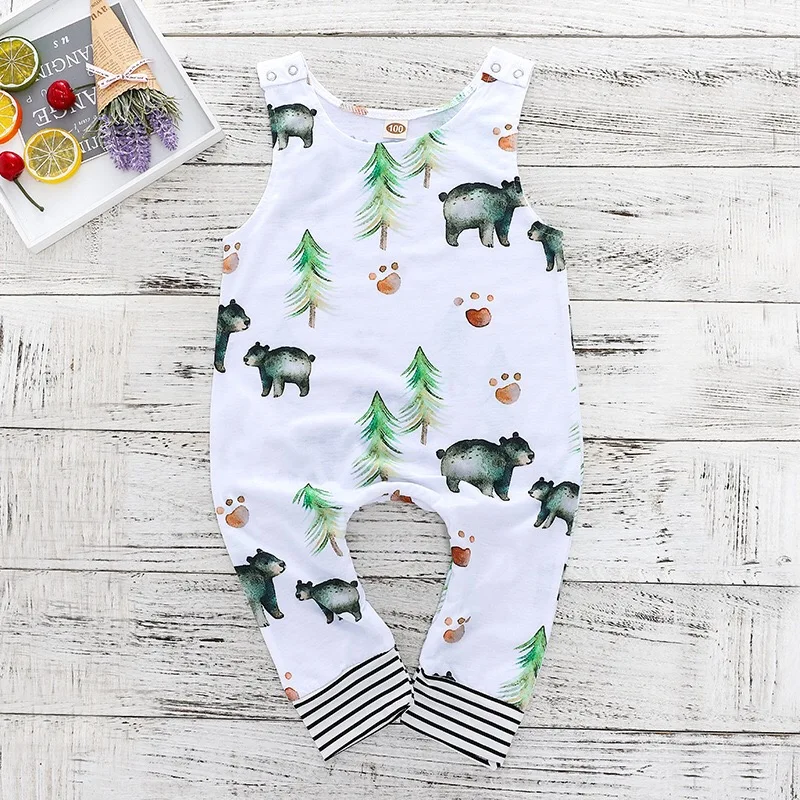 Одежда для малышей комбинезон с принтом динозавра мальчиков летняя одежда без