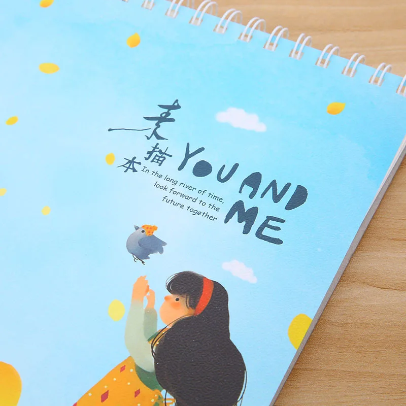 Coloffice Kawaii A4 мультфильм пустой этюдник катушка Doodle картина Notebook 100 листов школьные