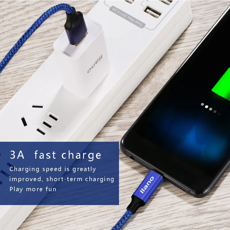 Llano 3A Type C кабель для зарядного устройства USB 3 0 Type-C передачи данных нейлоновый