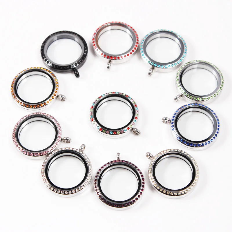 12 видов стилей 30 мм нержавеющая сталь винт плавающий медальон с Стразы памяти