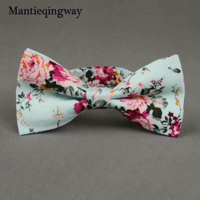 Mantieqingway британский стиль винтажный цветочный принт галстук-бабочка для жениха Свадьба Gravata Тонкий цветочный узкий галстук-бабочка