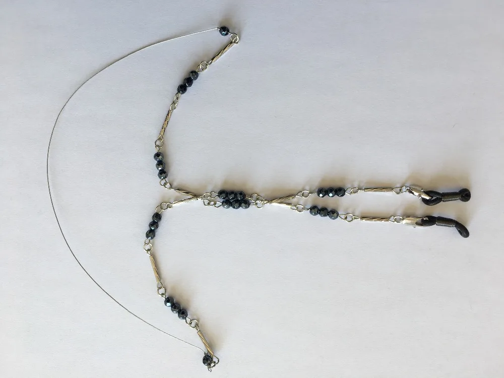 sunglass metal strand assorted with facted bead eyewear retainer eyeglass chain strap lanyard