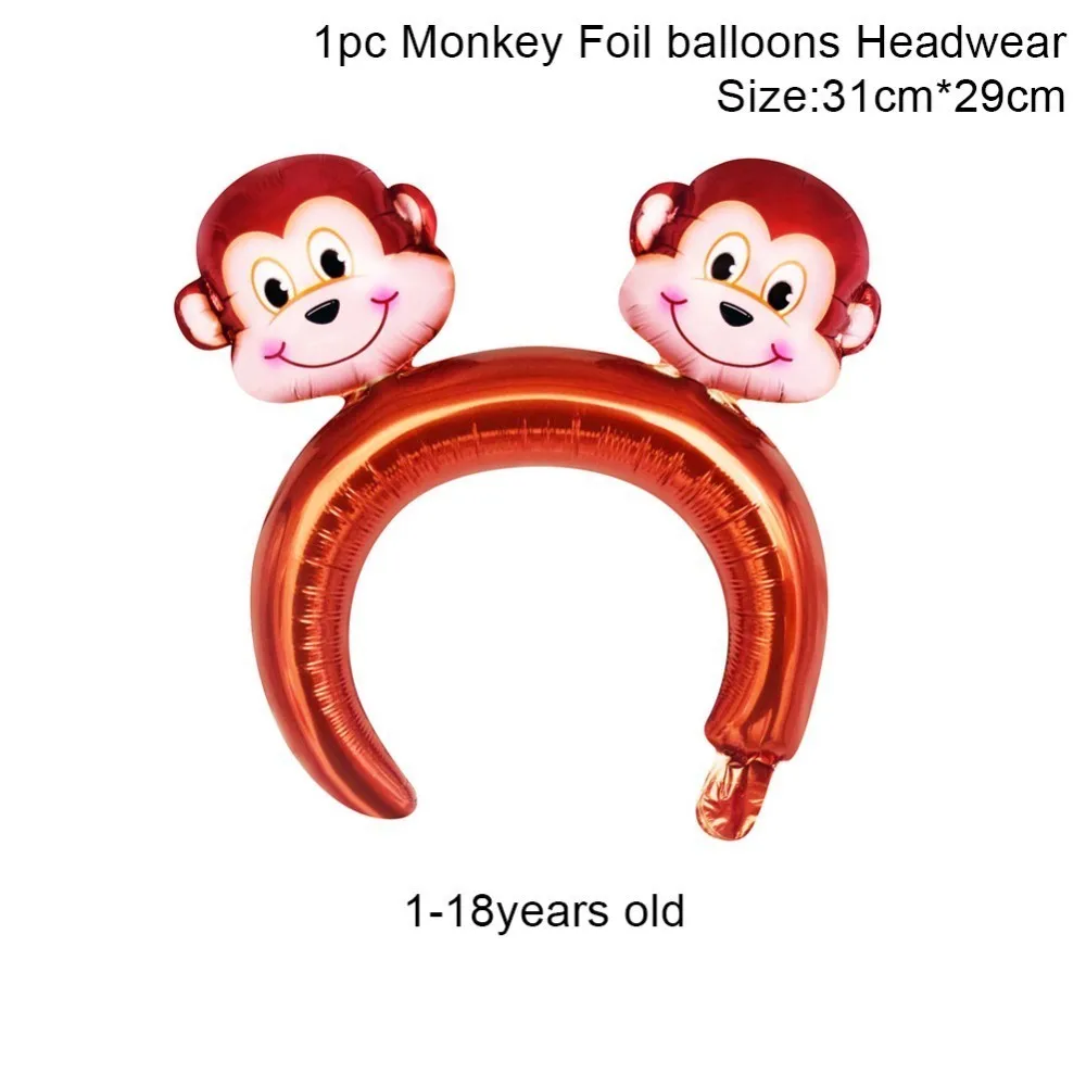 Head wear 4 Джунгли день рождения фон Джунгли животных украшения для вечеринки в стиле сафари Дети День рождения подвесной баннер первый день рождения Декор - Цвет: Head wear 4
