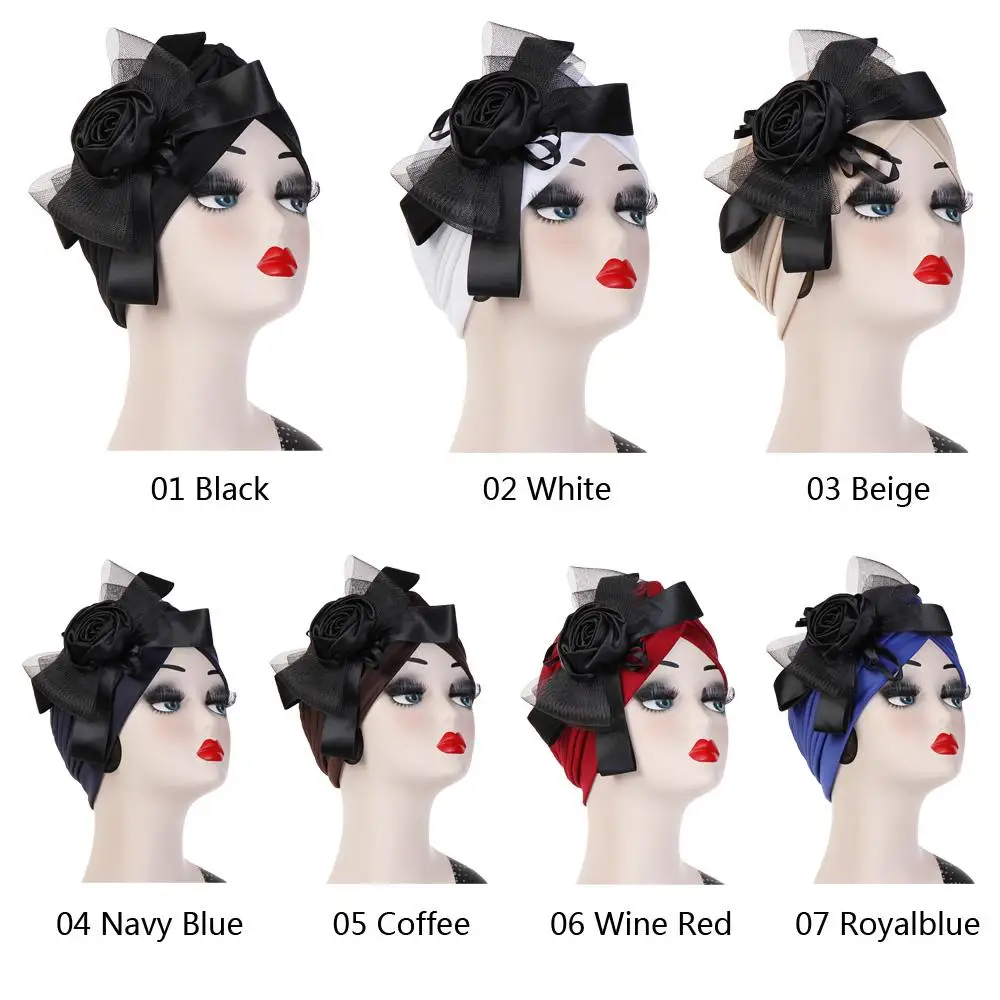 12 шт. шляпка Вуалетка для женщин с рюшами тюрбан головной убор большой вуалью