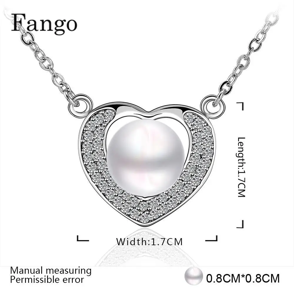 2017 Мода Сердце Женщины Кулон Классический Белый Жемчужное Ожерелье и Ювелирные