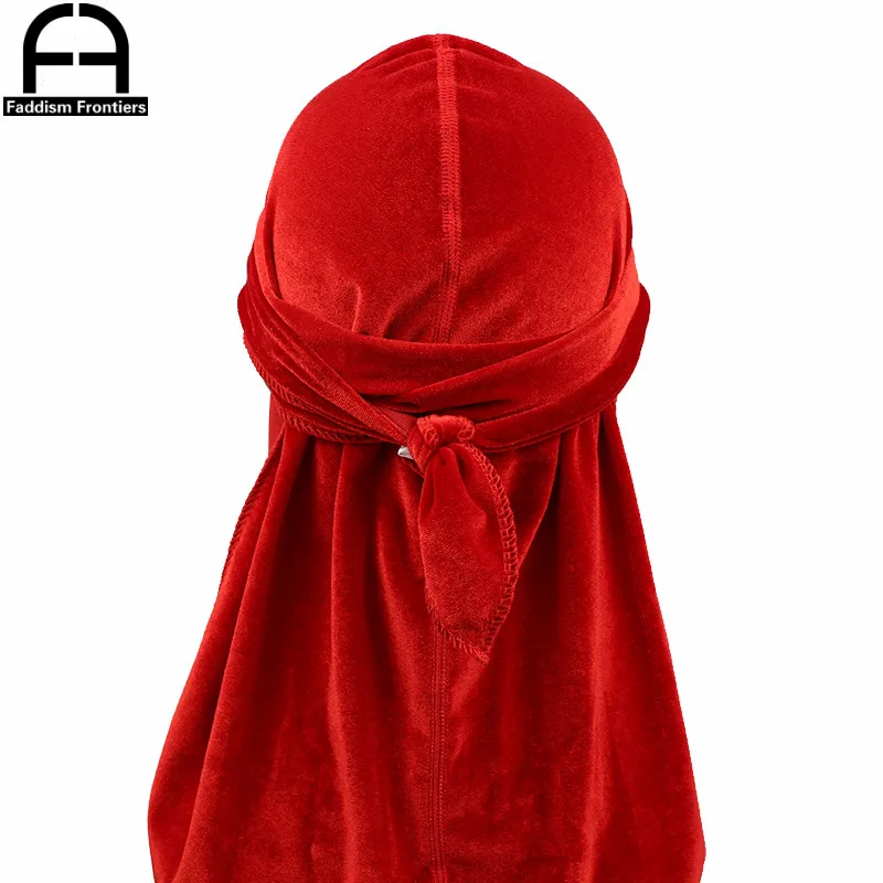 Men's Seamless Velvet Durags High Quality Durag Bandanas Turban Hat Headwear Soft Unisex Hair Accessories Waves Cap Do Rag images - 6