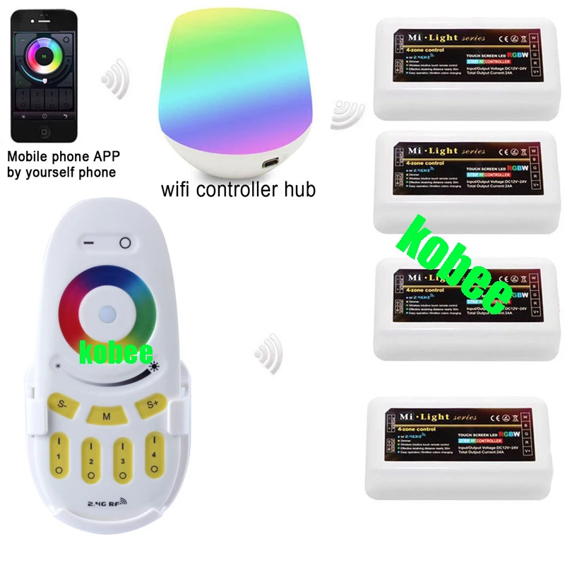 WiFi контроллер led mi светильник концентратор + RF сенсорный 4 зоны РФ Пульт