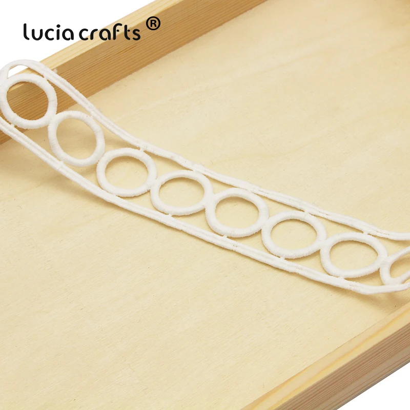 Lucia crafts 3 ярдов/партия белый круговой кружевной отделкой лента для самостоятельного пошива одежды Свадебная вечеринка Декор аксессуары материалы N0405