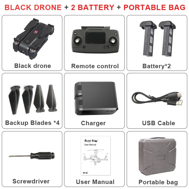 2 Battery LeadingStar MJX Bugs 4W B4W gps бесщеточный складной Радиоуправляемый Дрон 5G Wifi FPV с камерой 2K RC Квадрокоптер VS F11 RC вертолет - Цвет: 2 Battery