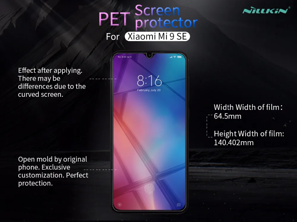 2 шт./лот Защитная пленка для Xiaomi mi 9 SE NILLKIN прозрачная глянцевая в розничной