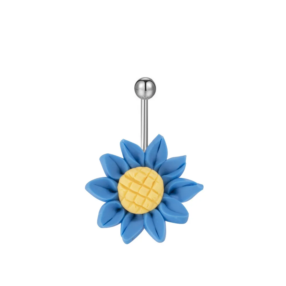 Новый Arricel Sun Flower медицинский из нержавеющей стали пирсинг пупка Кольца ювелирные