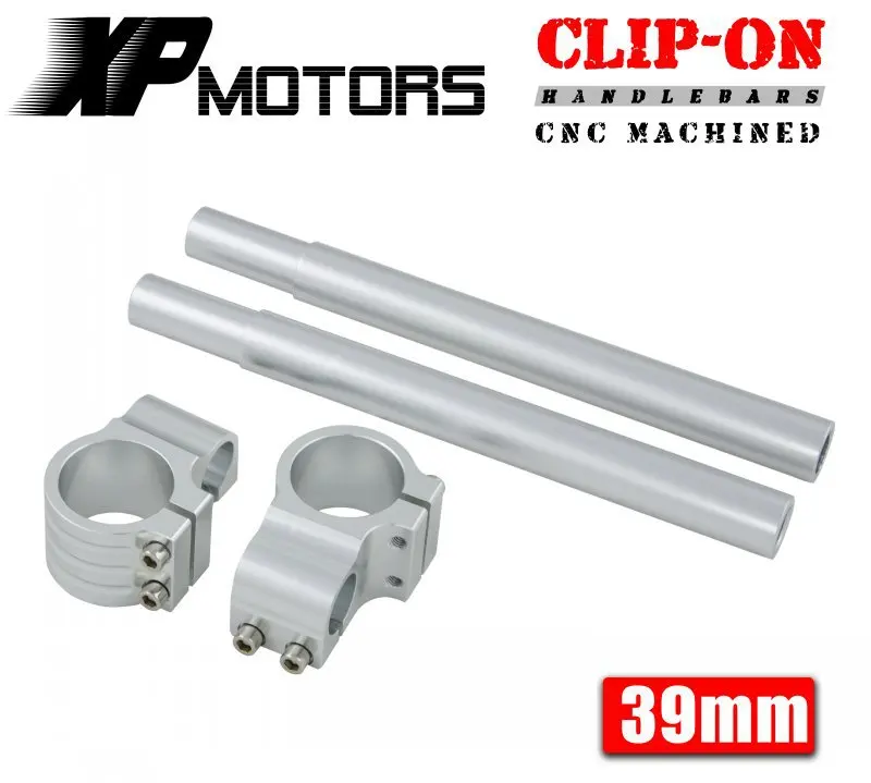 

Пара мотоциклетных гоночных заготовок CNC 39 мм, зажим на руль 1 дюйм, стержень подходит для Harley Davidson XL Sportster 88-поздних версий, серебристый