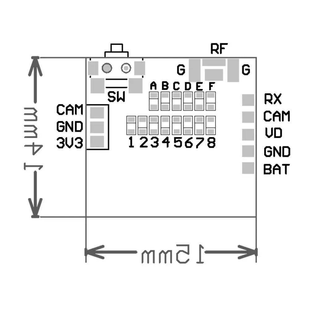 Новое поступление Caddx Firefly 1/3 &quotCMOS 1200TVL 2 1 мм объектив 16:9/4:3 NTSC/PAL FPV камера с VTX для RC