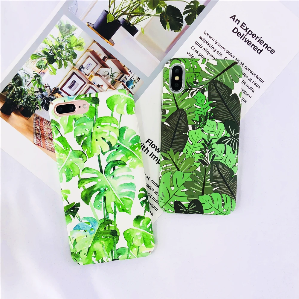 Чехлы для iphone 7 художественный зеленый тропических растений шаблон телефона