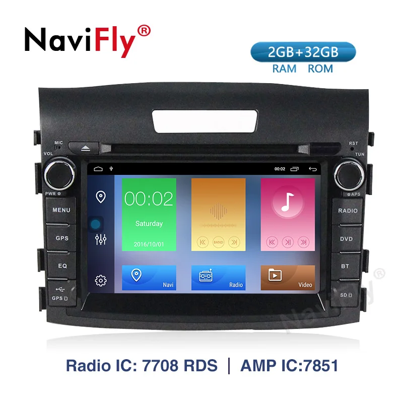 NaviFly Android 9 1 Автомобильный DVD плеер для Honda CRV 2012 2016 радио Ibiza GPS Карта Навигация с