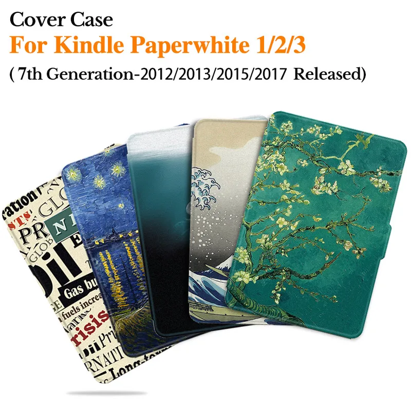 Чехол BOZHUORUI для Kindle Paperwhite 1 2 3 (5 е поколение/6 поколение/7 поколение) Магнитный умный
