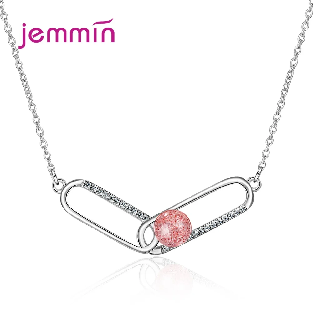 Женское Ожерелье с кулоном из серебра 925 пробы красным кристаллом|Ожерелья| |