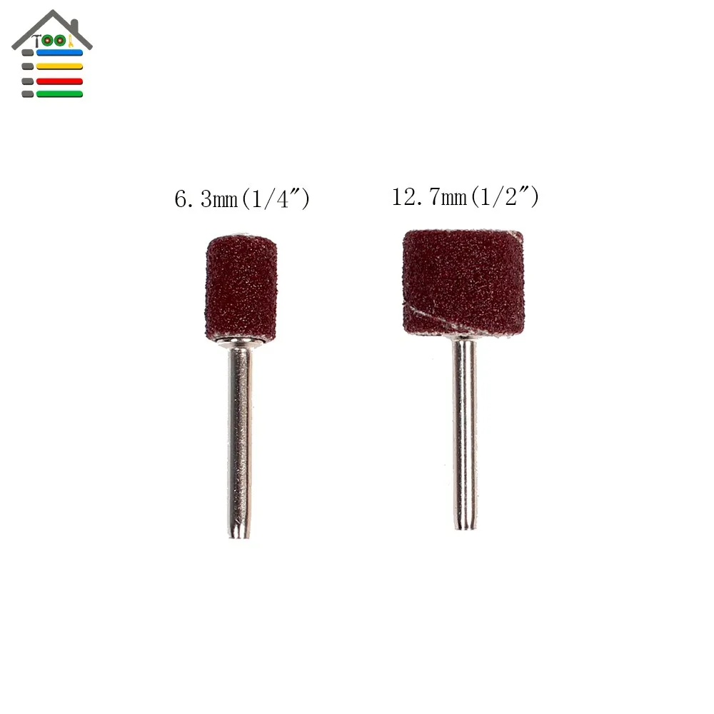 AUTOTOOLHOME 102 шт. 1/" 1/4" 80 зернистость ногтей Mcnicure шлифовальные ленты втулки и барабаны комплект наждачной бумаги резиновые 2 шпиндели для Dremel