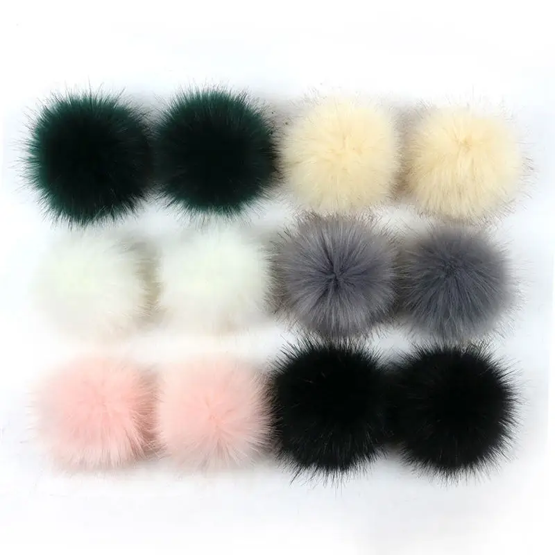 DoreenBeads 12 шт. смешанные мягкие полиэфирные помпоны шарики Имитация меха лисы Смешанные Круглые с кольцом 8 см диаметр. Дом для художественного оформления ногтей, ручная работа