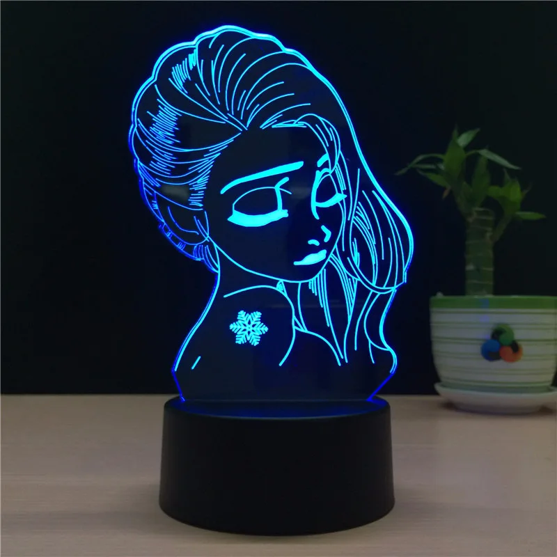 Юки онна снег женские 3D Акриловые Ретро Настольная лампа Luz De Lampara светодиодный usb