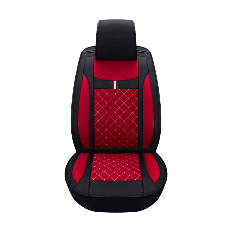 Red standard Льняные Чехлы для автомобильных сидений, вся летняя Подушка, посылка, всесезонный универсальный чехол для автомобильных сидений, тканевый комплект, специальный cush - Название цвета: Red standard